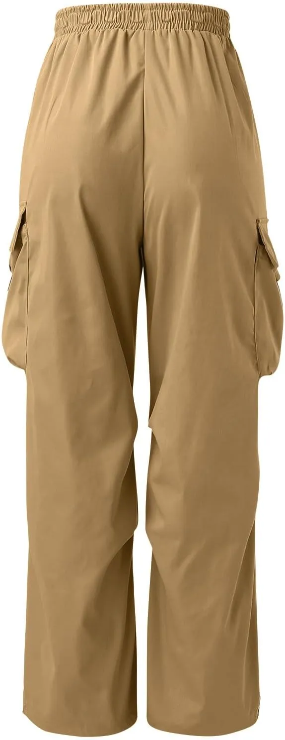 Men's Baggy Cargo Pants Trendy Casual Parachute Pants Stretch Loose Fit Streetwear with Pockets
