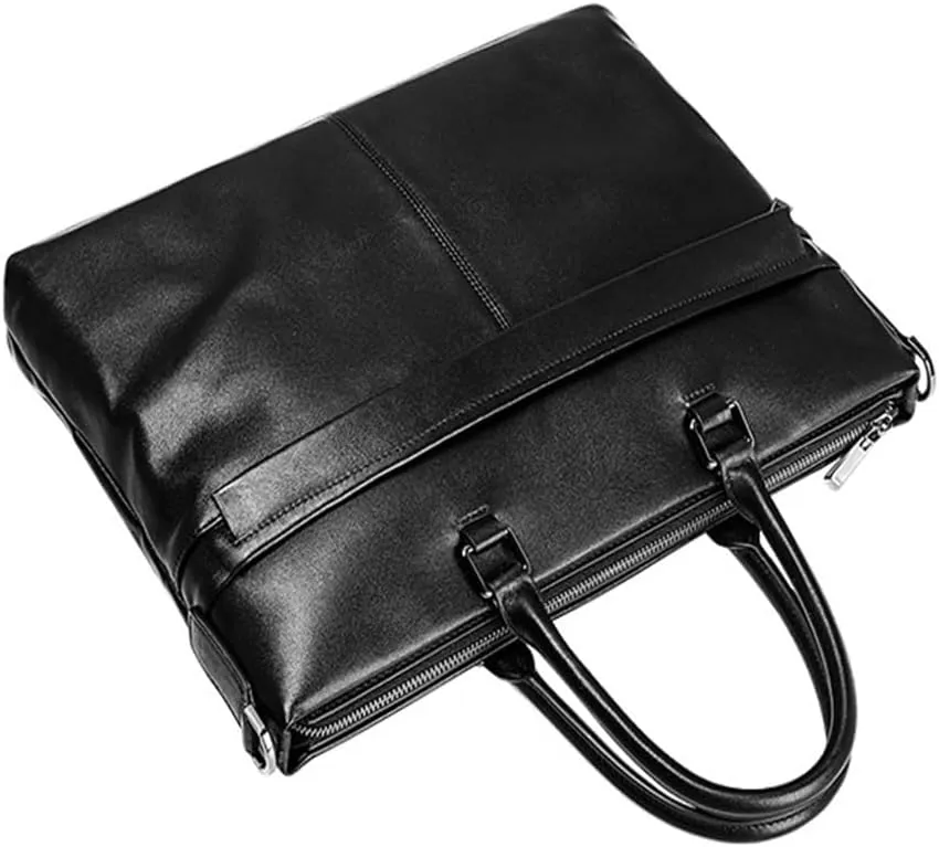 Men's Bags Leather Men's Handbags Cowhide Computer Bag 15.6 Inch Business Large Capacity Briefcase Crossbody Bag