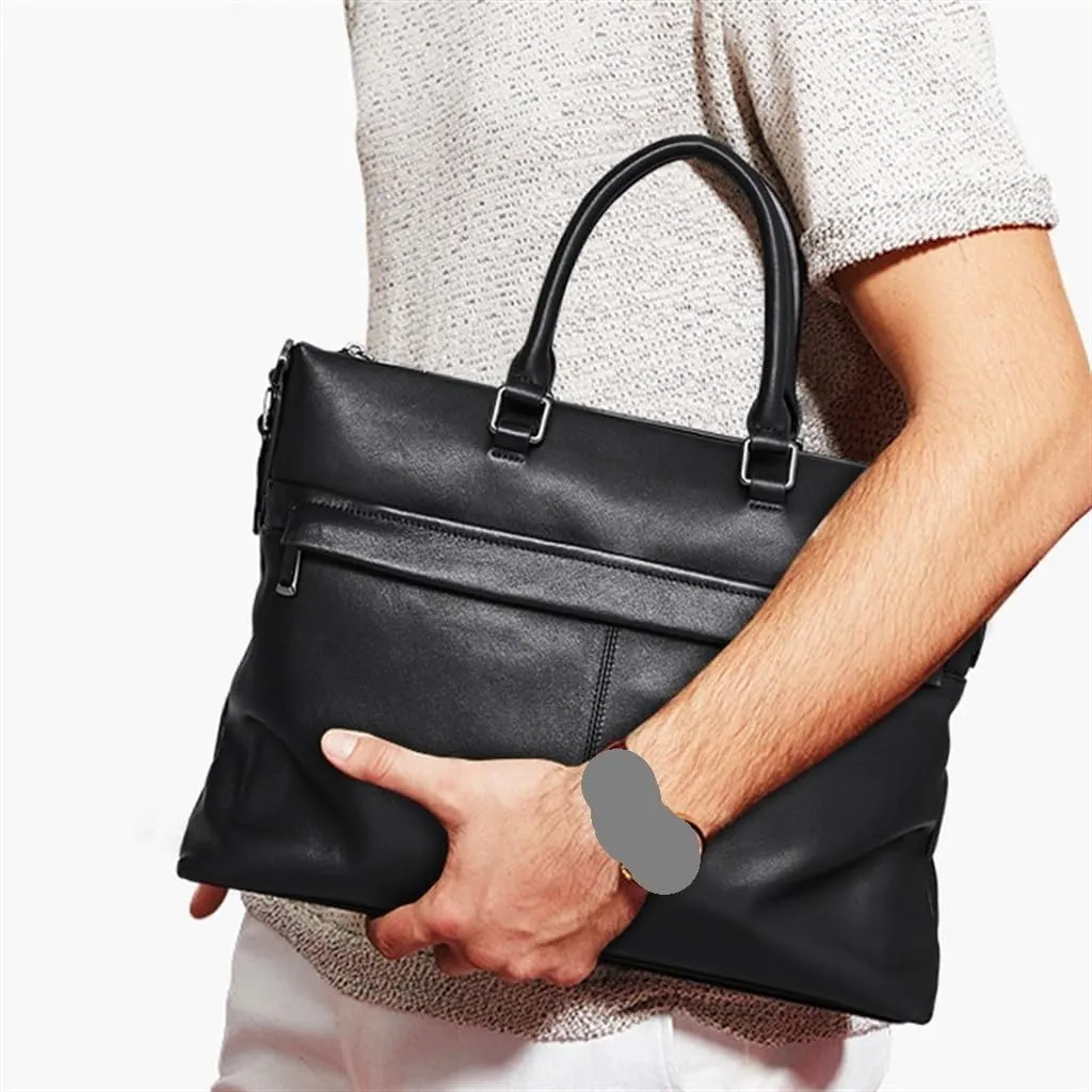 Men's Bags Leather Men's Handbags Cowhide Computer Bag 15.6 Inch Business Large Capacity Briefcase Crossbody Bag