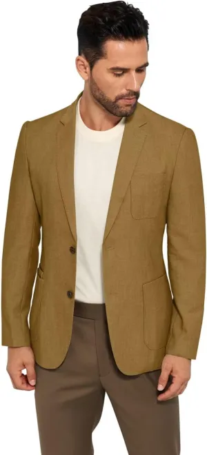 Mens Casual Blazer Slim Fit Suit Two Button Blazer Jacket Lightweight Knit Sport Coat
