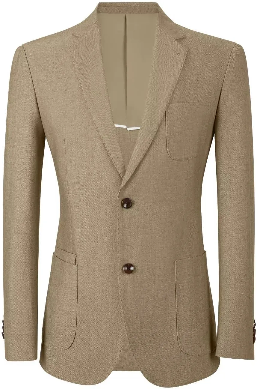 Mens Casual Blazer Slim Fit Suit Two Button Blazer Jacket Lightweight Knit Sport Coat