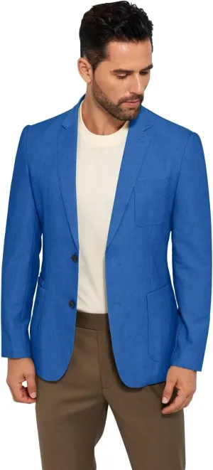Mens Casual Blazer Slim Fit Suit Two Button Blazer Jacket Lightweight Knit Sport Coat