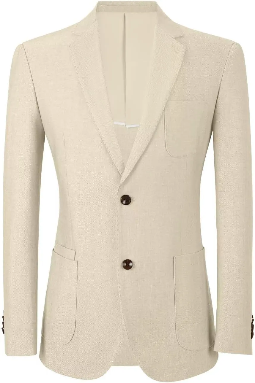 Mens Casual Blazer Slim Fit Suit Two Button Blazer Jacket Lightweight Knit Sport Coat