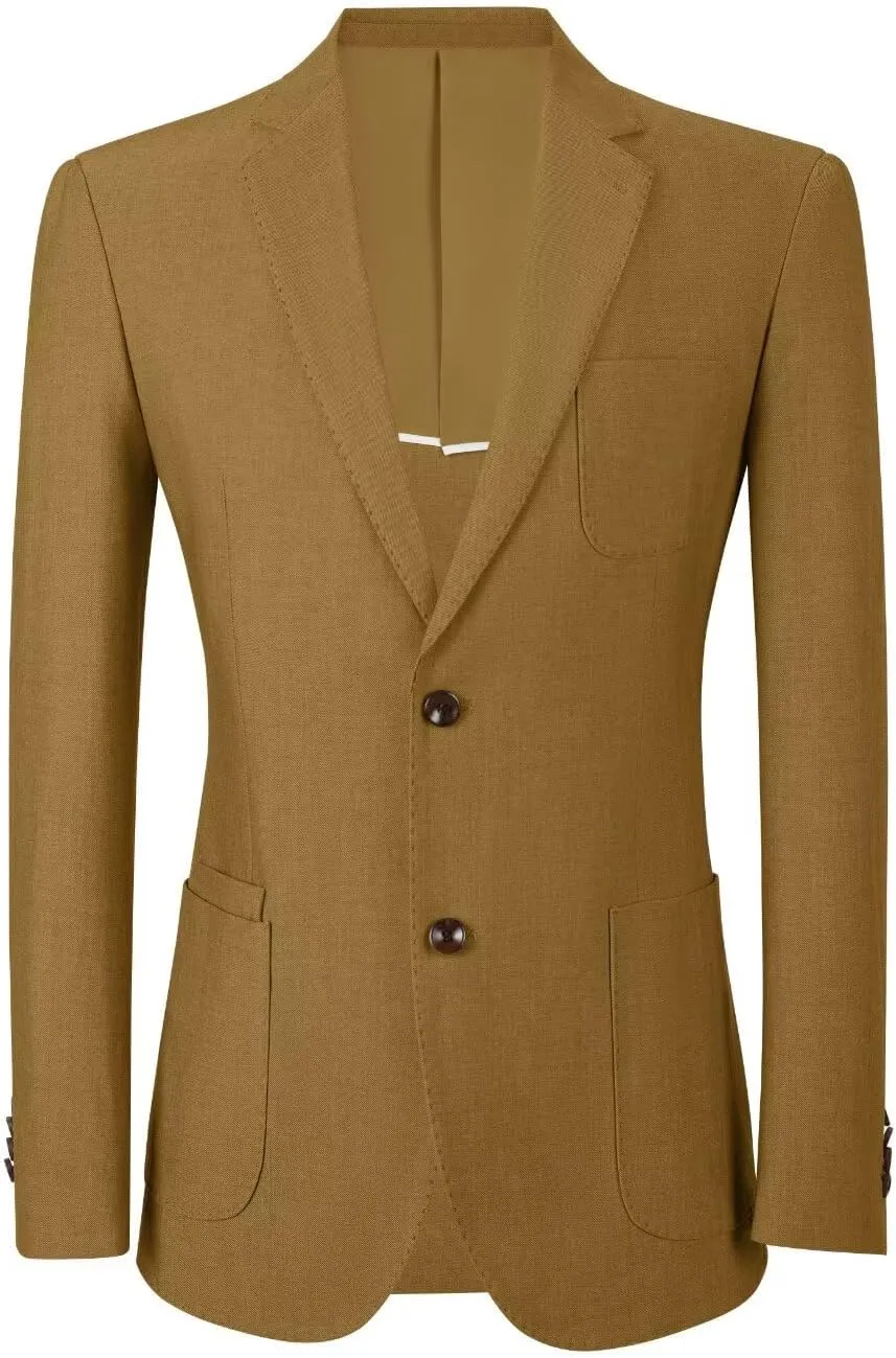 Mens Casual Blazer Slim Fit Suit Two Button Blazer Jacket Lightweight Knit Sport Coat