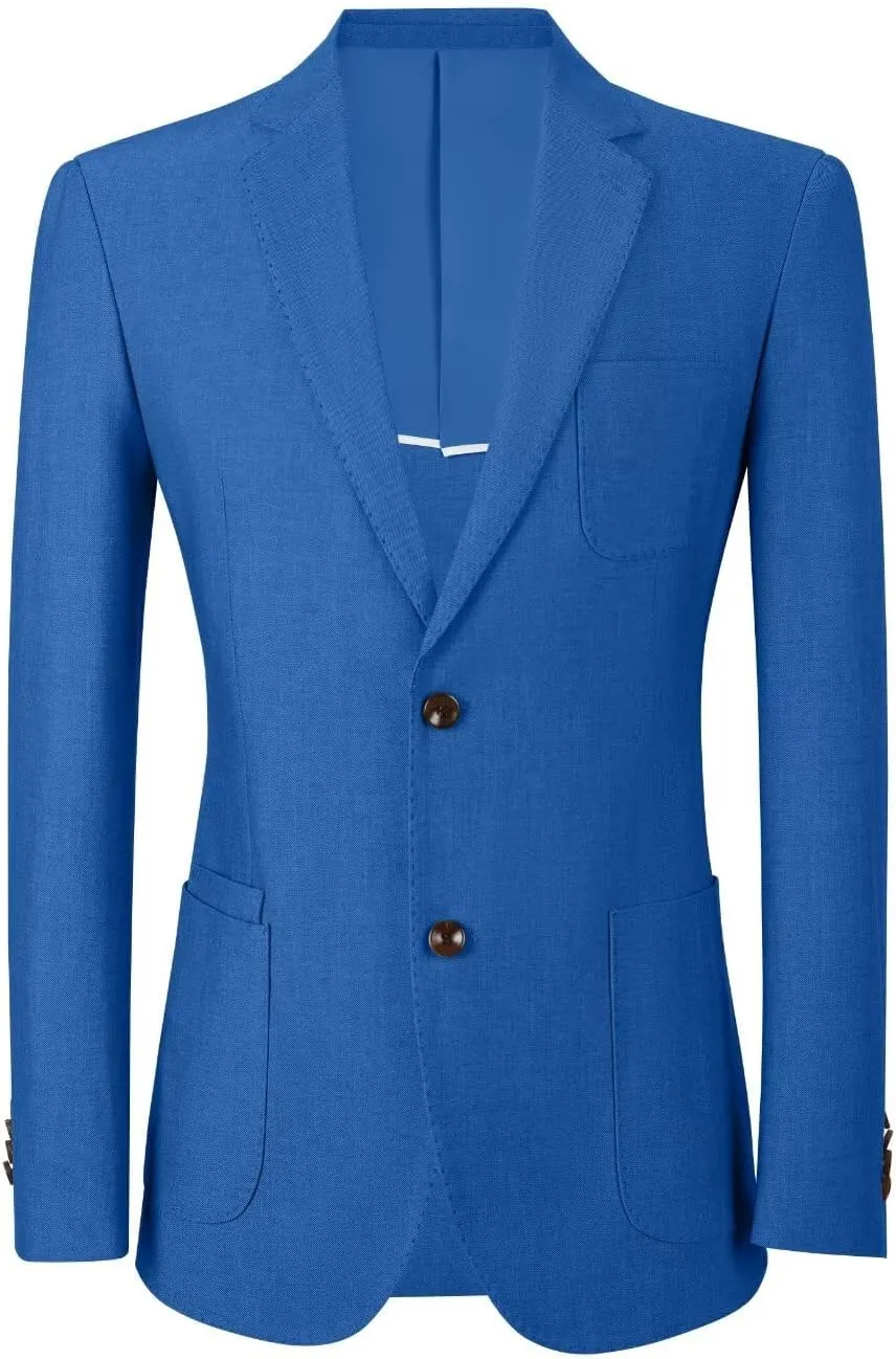 Mens Casual Blazer Slim Fit Suit Two Button Blazer Jacket Lightweight Knit Sport Coat