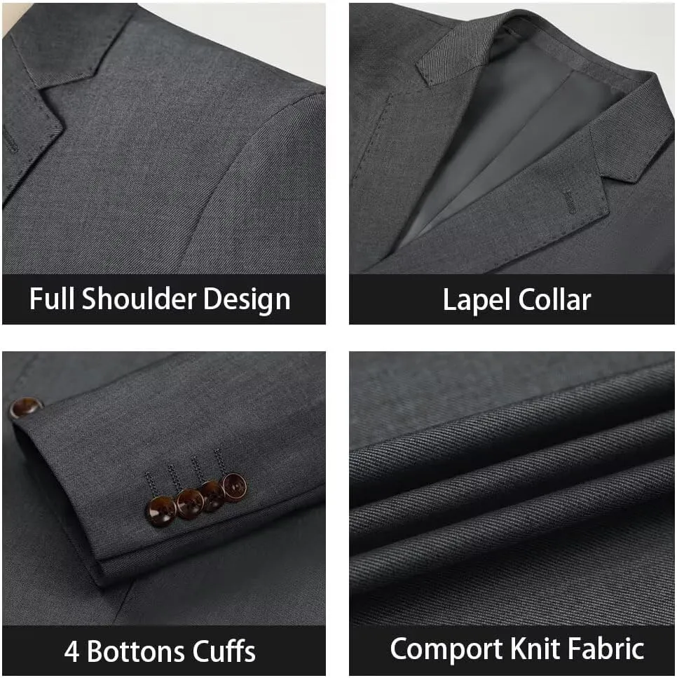 Mens Casual Blazer Slim Fit Suit Two Button Blazer Jacket Lightweight Knit Sport Coat