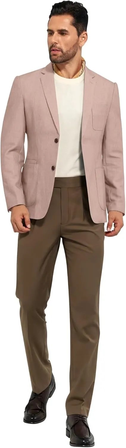 Mens Casual Blazer Slim Fit Suit Two Button Blazer Jacket Lightweight Knit Sport Coat