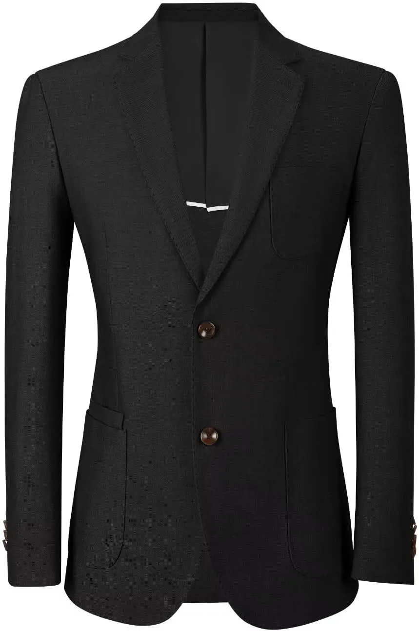 Mens Casual Blazer Slim Fit Suit Two Button Blazer Jacket Lightweight Knit Sport Coat