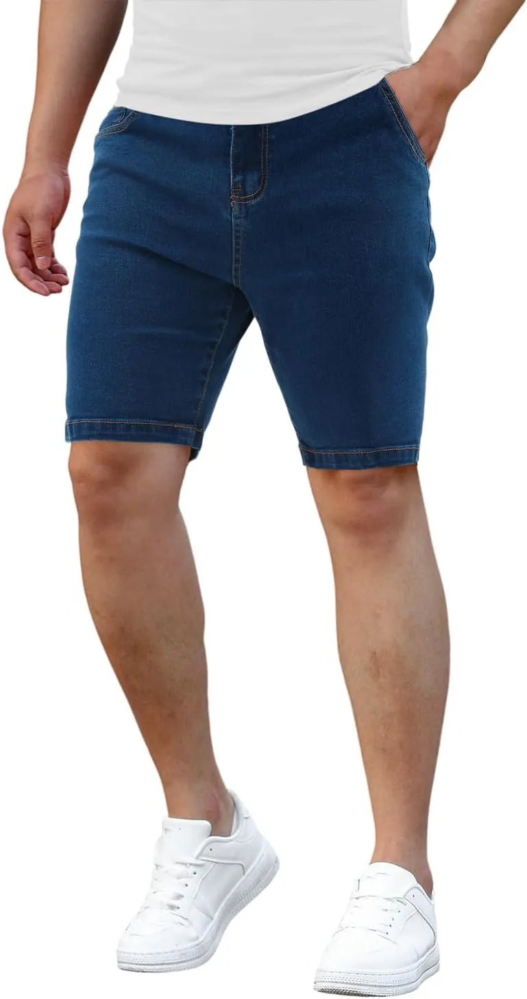 Men's Casual Slim Fit Denim Jean Shorts Skinny Stretch Summer Hot Short