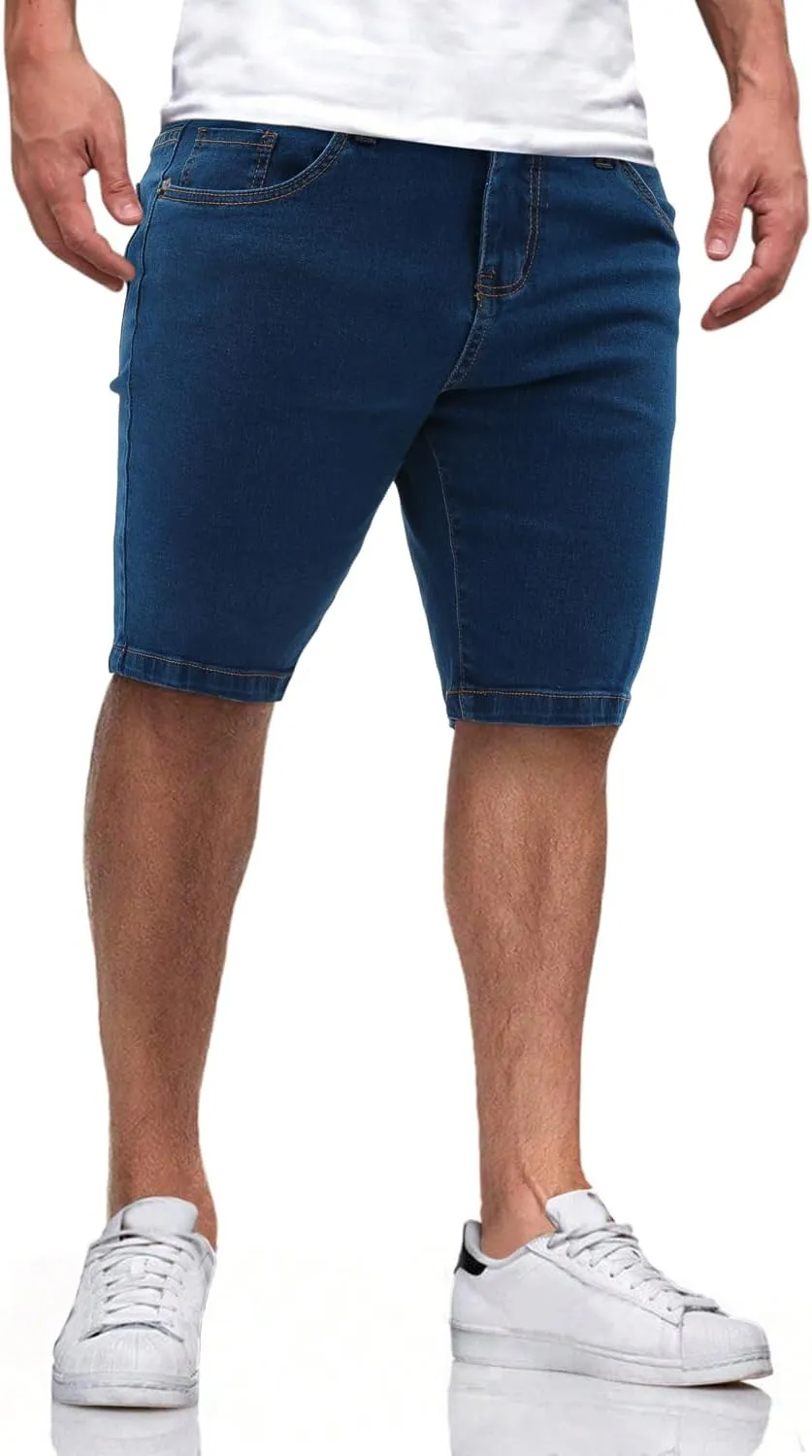 Men's Casual Slim Fit Denim Jean Shorts Skinny Stretch Summer Hot Short