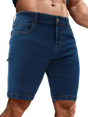 Men's Casual Slim Fit Denim Jean Shorts Skinny Stretch Summer Hot Short