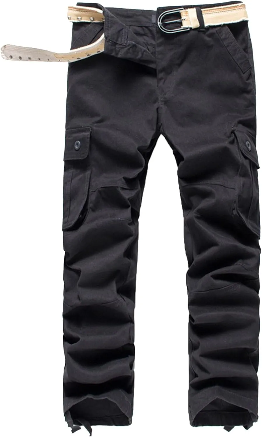Mens Multi Pockets Cargo Pants Hiking Combat Work Outdoor Trousers Casual Slim Straight Fit Sweatpants