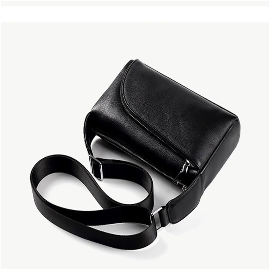 Men's Shoulder Bag Sports Bag Leather Crossbody Soft Leather Cowhide Backpack Casual Vertical Models