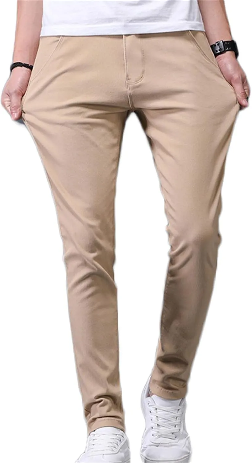 Mens Slim Fit Chino Pant with Pocket Casual and Office Work Beach Dress Business Cotton Long Pants