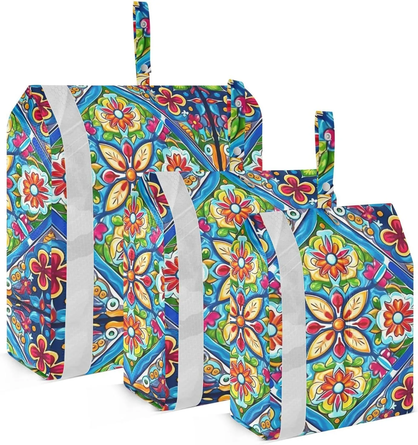Mexican Talaveras Florals Packing Cubes for Travel 3 Set Large Packing Cubes Luggage Bags for Travel Essentials
