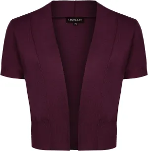 MINTLIMIT Women's Shrug Bolero Open Front 3/4 Sleeve Cropped Cardigan Sweater