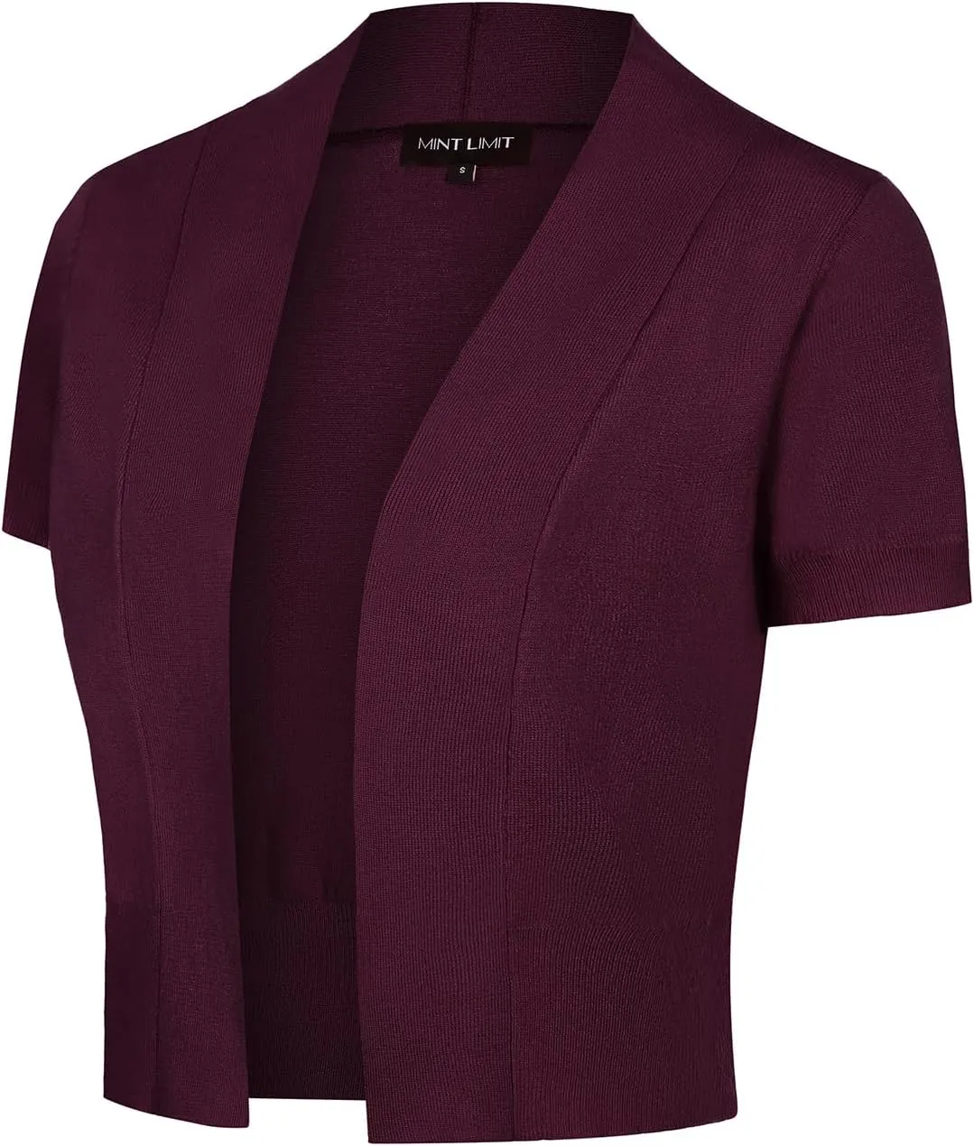 MINTLIMIT Women's Shrug Bolero Open Front 3/4 Sleeve Cropped Cardigan Sweater