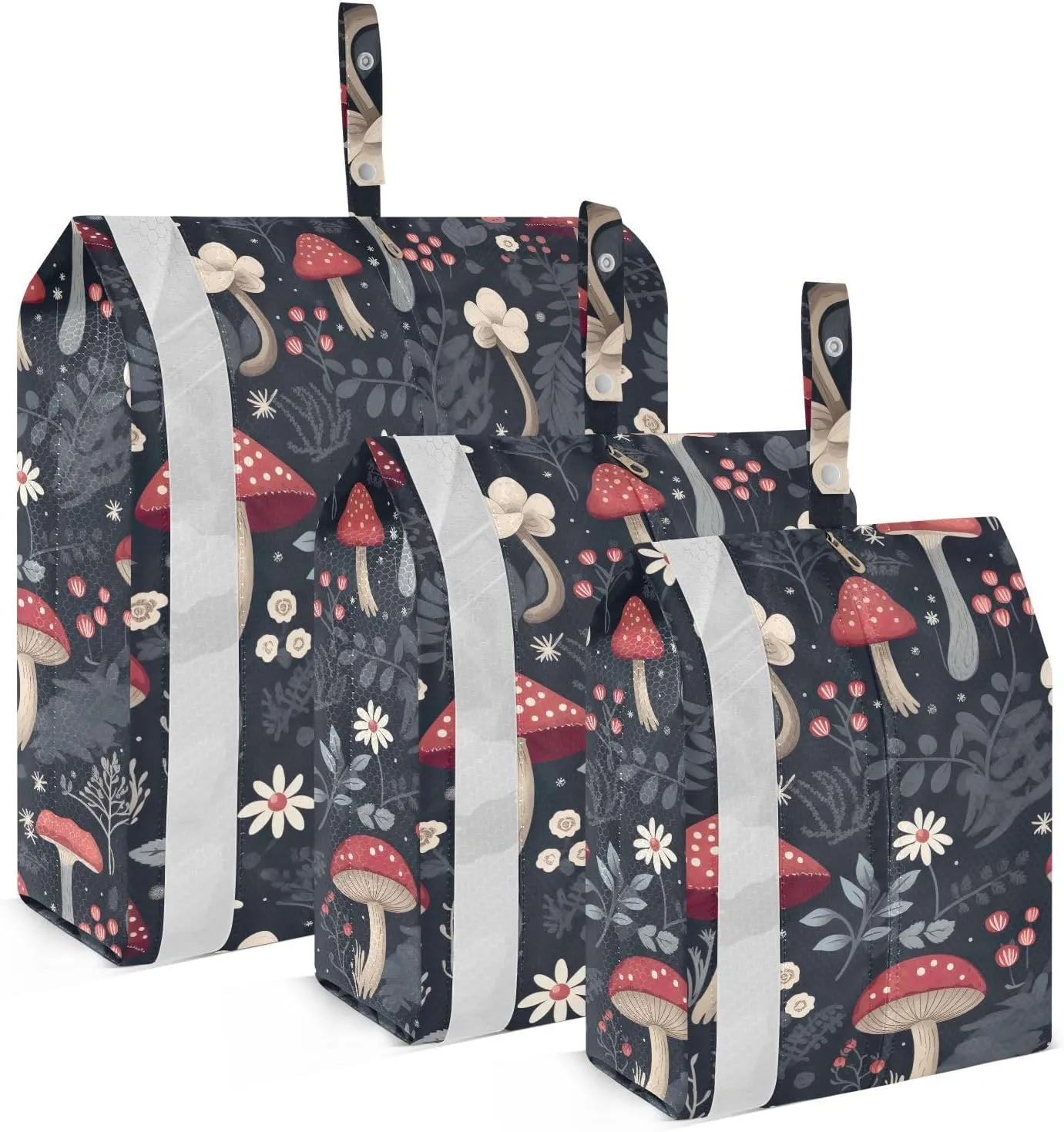 Mushrooms Leaves Flowers Packing Cubes for Travel 3 Set Travel Packing Cubes Luggage Bags for Travel