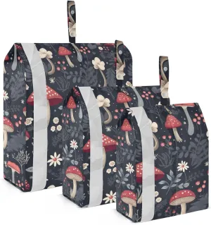 Mushrooms Leaves Flowers Packing Cubes for Travel 3 Set Travel Packing Cubes Luggage Bags for Travel