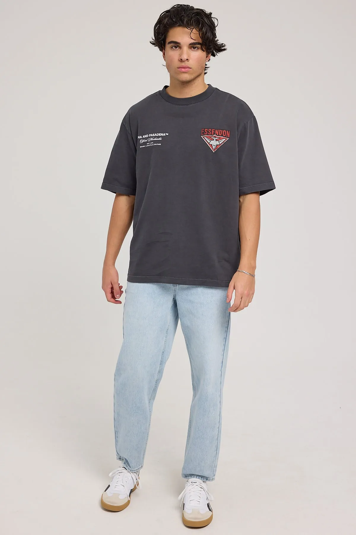 Nena & Pasadena Essendon Bombers AFL Oversize Tee Pigment Black