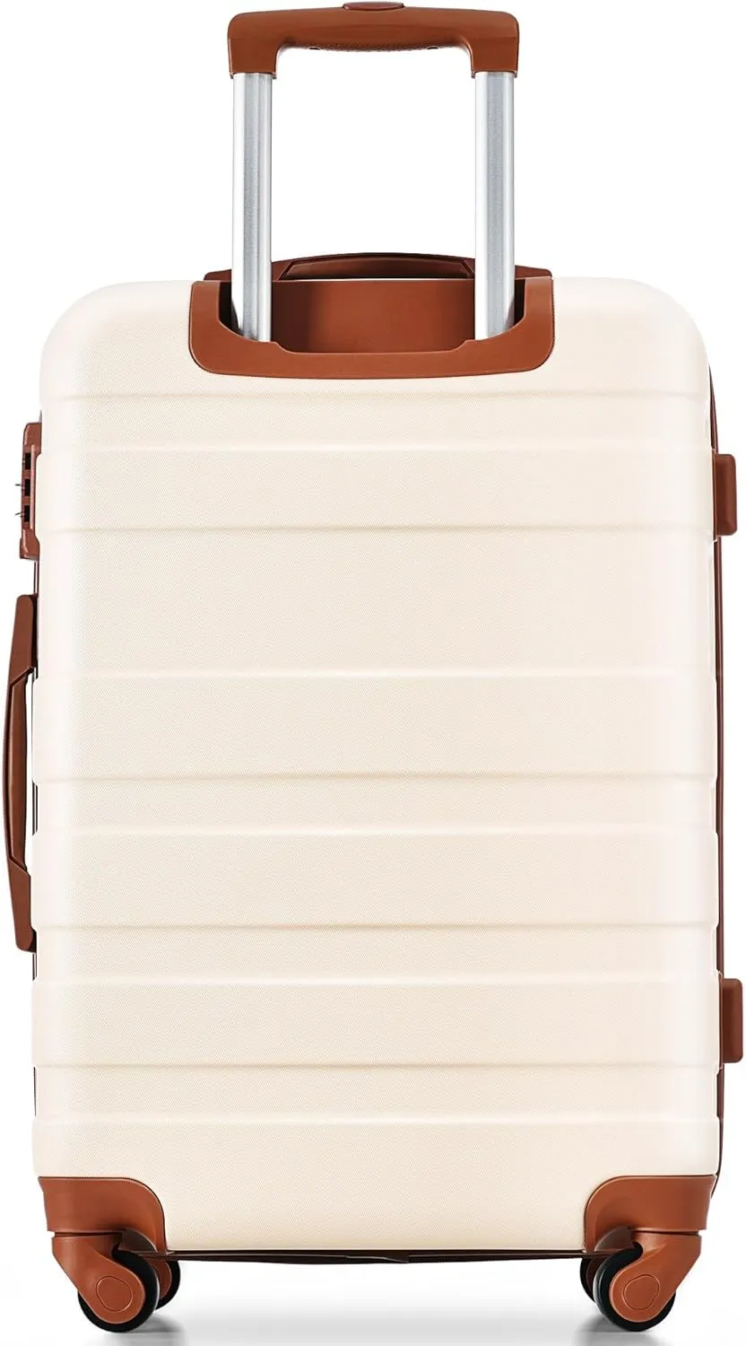 New Hard Shell 3PCS Luggage Set With Rotating Wheels, 20' 24' 28'(Beige)