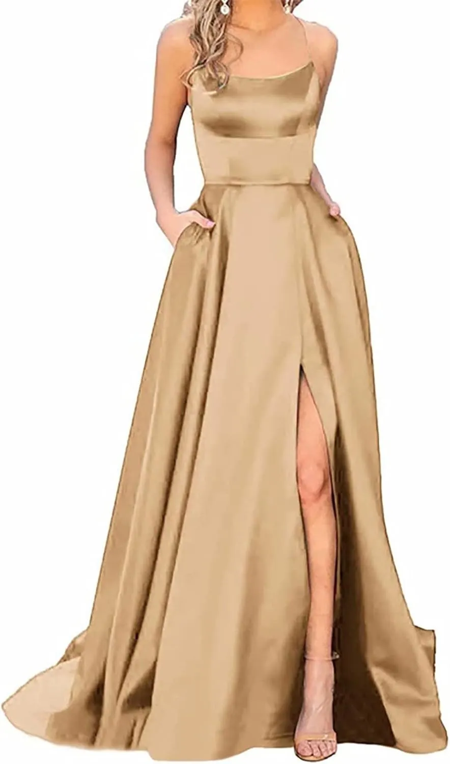 Off Shoulder Prom Evening Gowns Elegant V Neck Short Sleeve Wrap Formal High Split Wedding Guest Dress