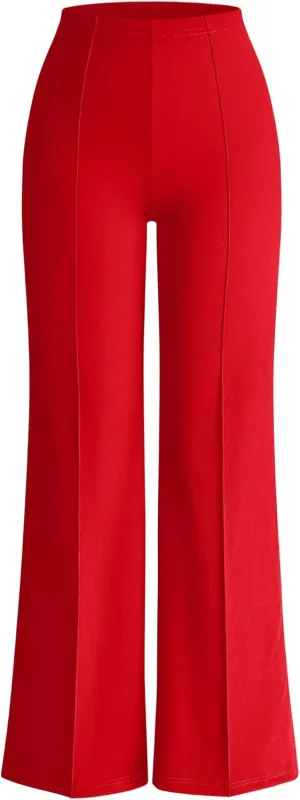 OQQ Women Wide Leg Pants High Waist Casual Pants Fall Clothes Outfits