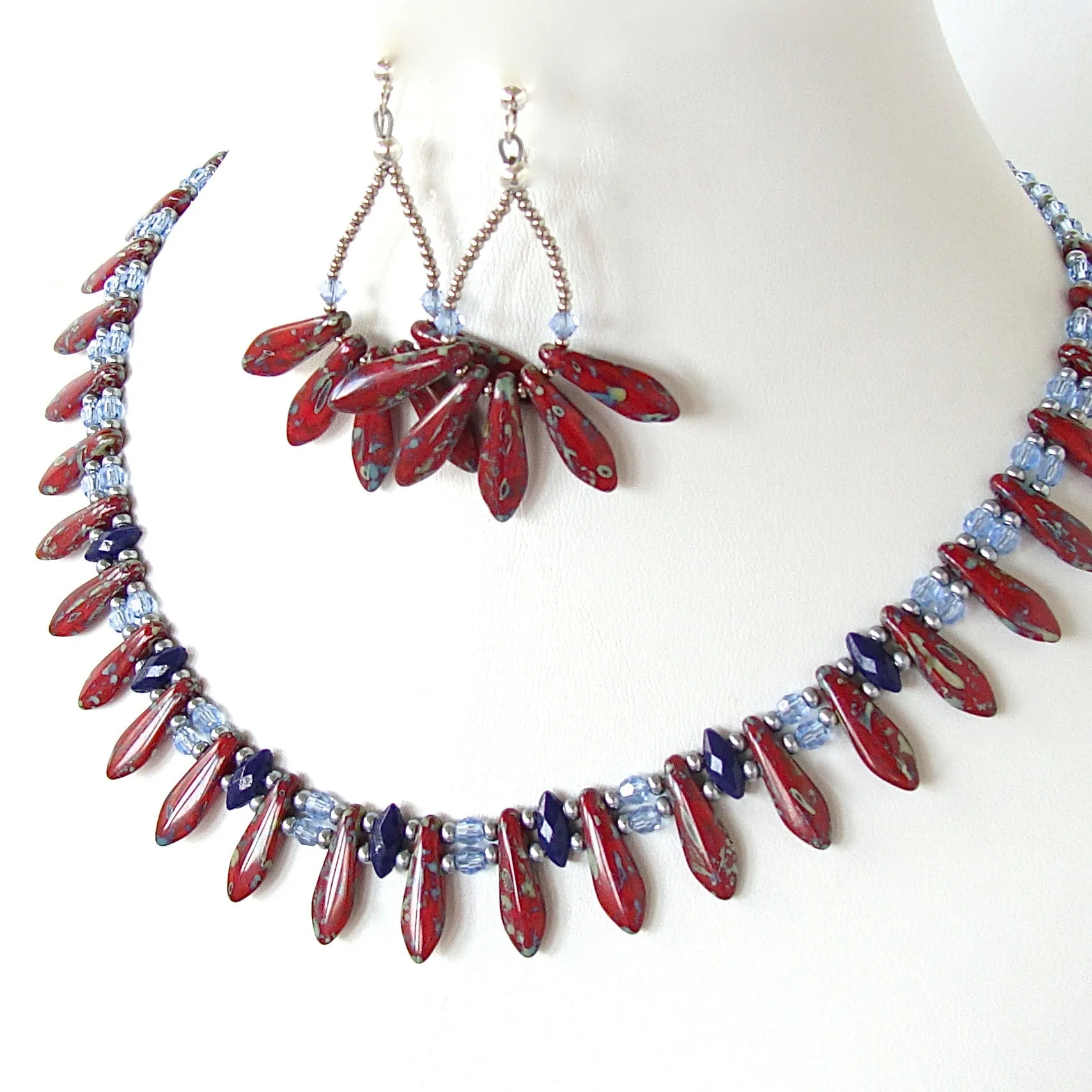 Petra: Blue Crystal Necklace Set