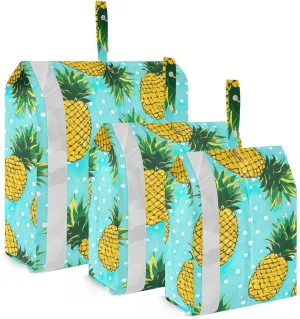 Pineapple White Spots Packing Cubes for Travel 3 Set Packing Cubes Large Luggage Bags Organizer for Carry On Suitcases