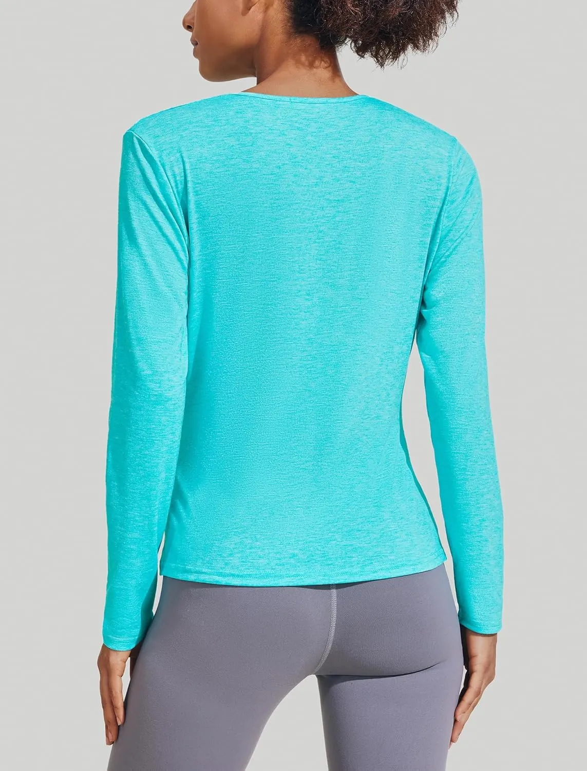 PINSPARK Womens Long Sleeve Shirts Workout Tops V Neck Twist Front Hiking Yoga Running Casual T-Shirt