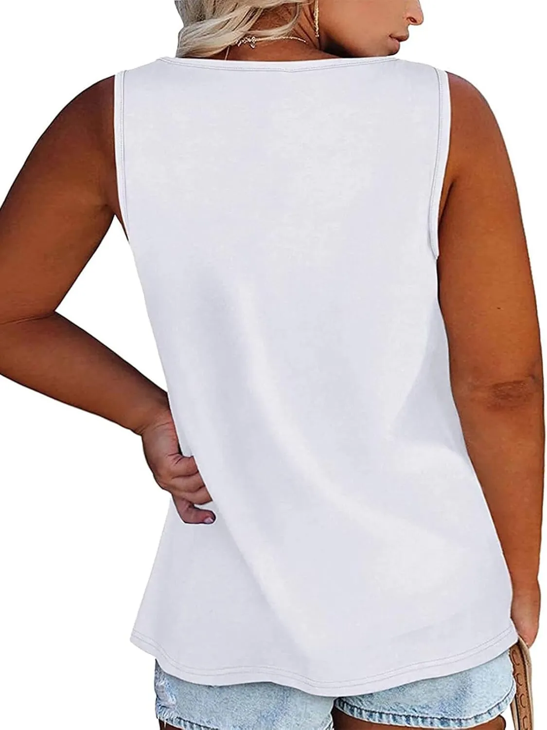 Plus Size Tank Tops for Women Summer Sleeveless Sweetheart Neck Casual Tunics Shirts