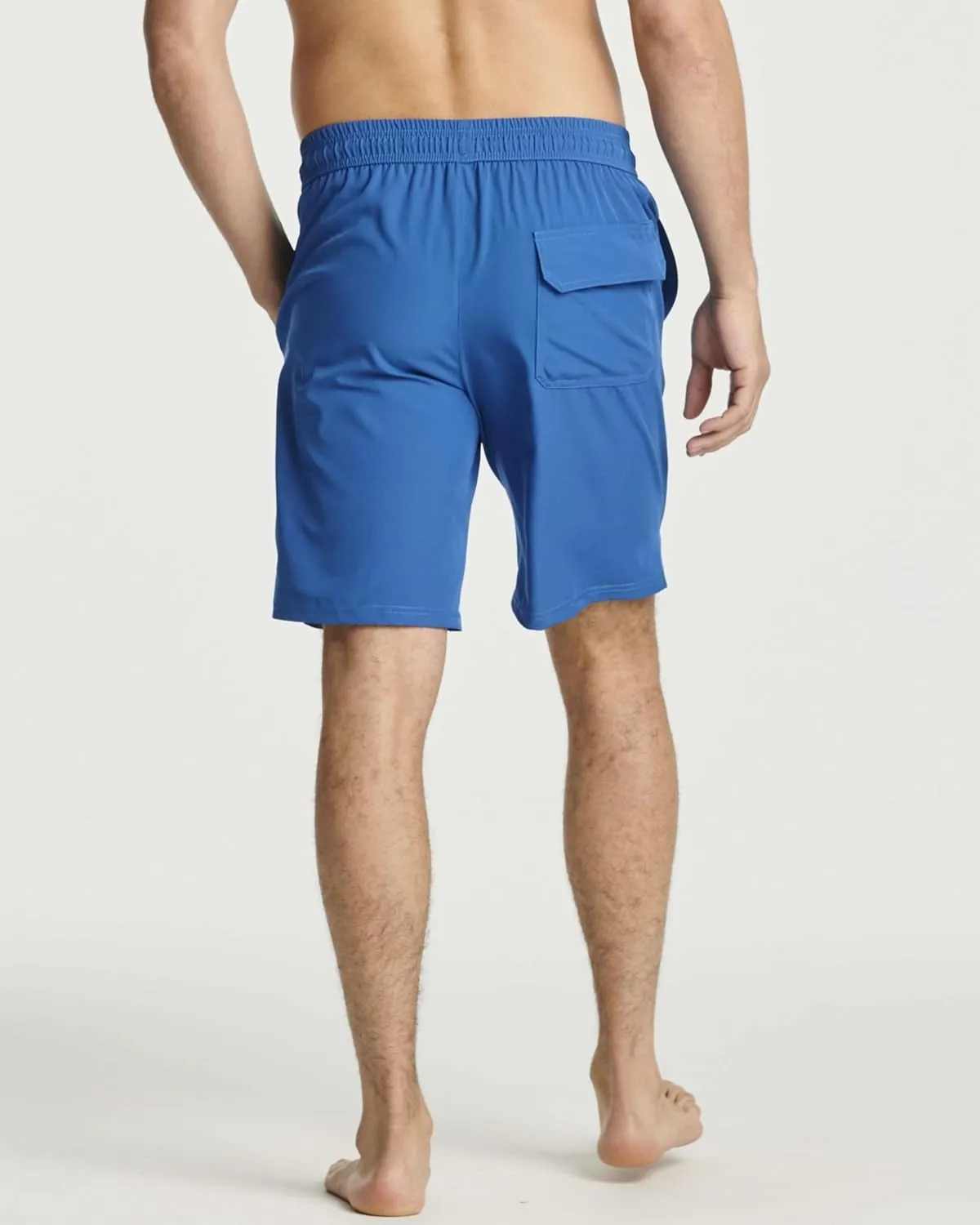 Real Essentials 3 Pack: Men's 9" Inch 2 in 1 Board Shorts with Compression Liner - Bathing Suit with Back Flap Pocket