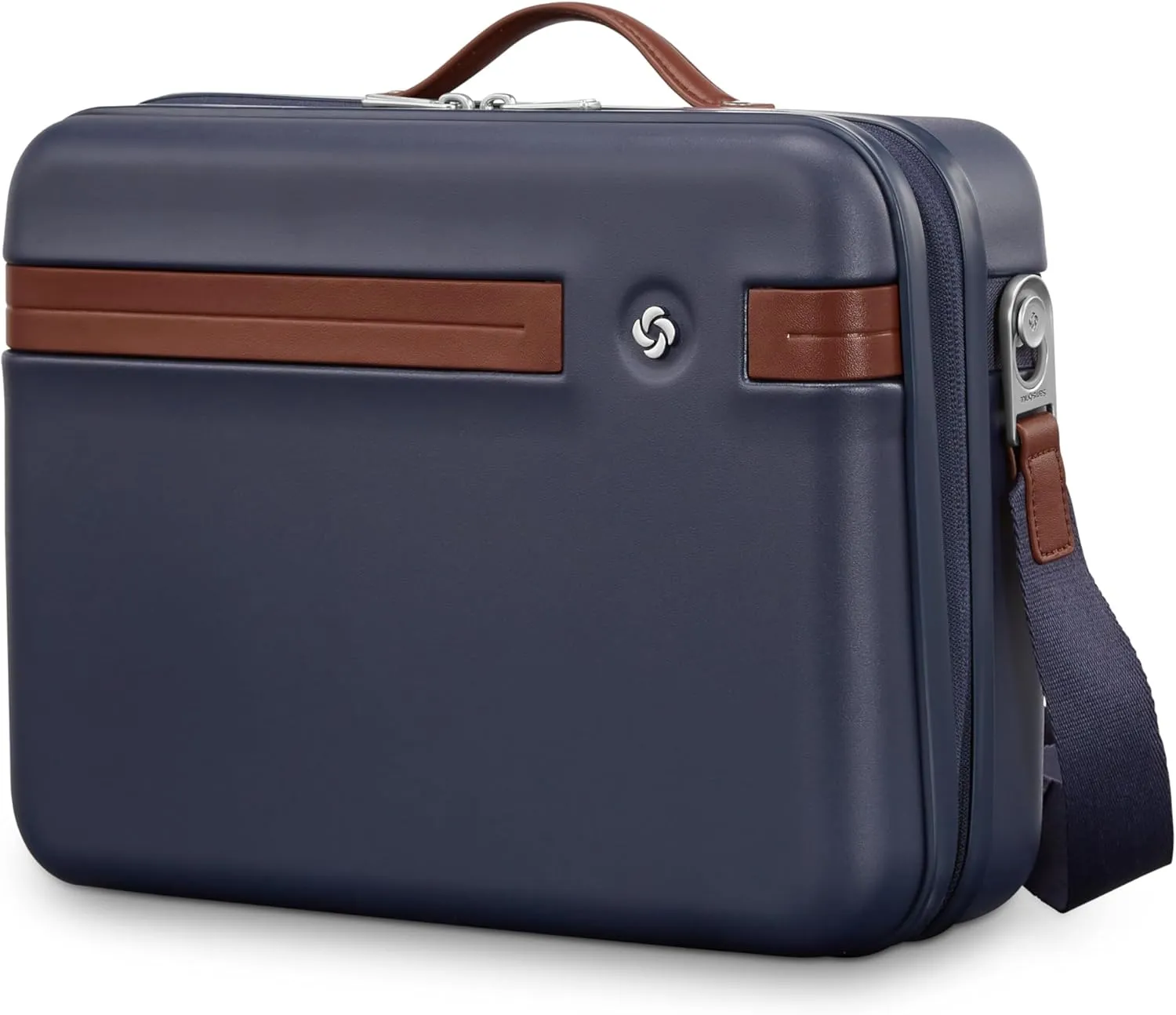 Samsonite Virtuosa Hardside Train Case, Crossbody Travel Makeup Case with Removable Strap, Navy