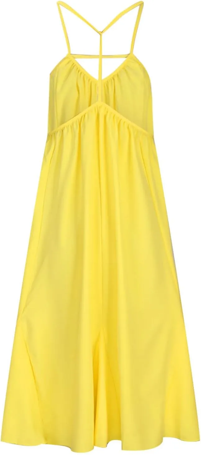 Sexy Sleeveless Dresses for Womens Spaghetti Strap Solid Color Summer A Line Dress Ruffles Party Clubwear Mini Dress