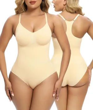 SHAPERX Bodysuit for Women Tummy Control Shapewear Racerback Seamless Sculpting Body Shaper Tank Top