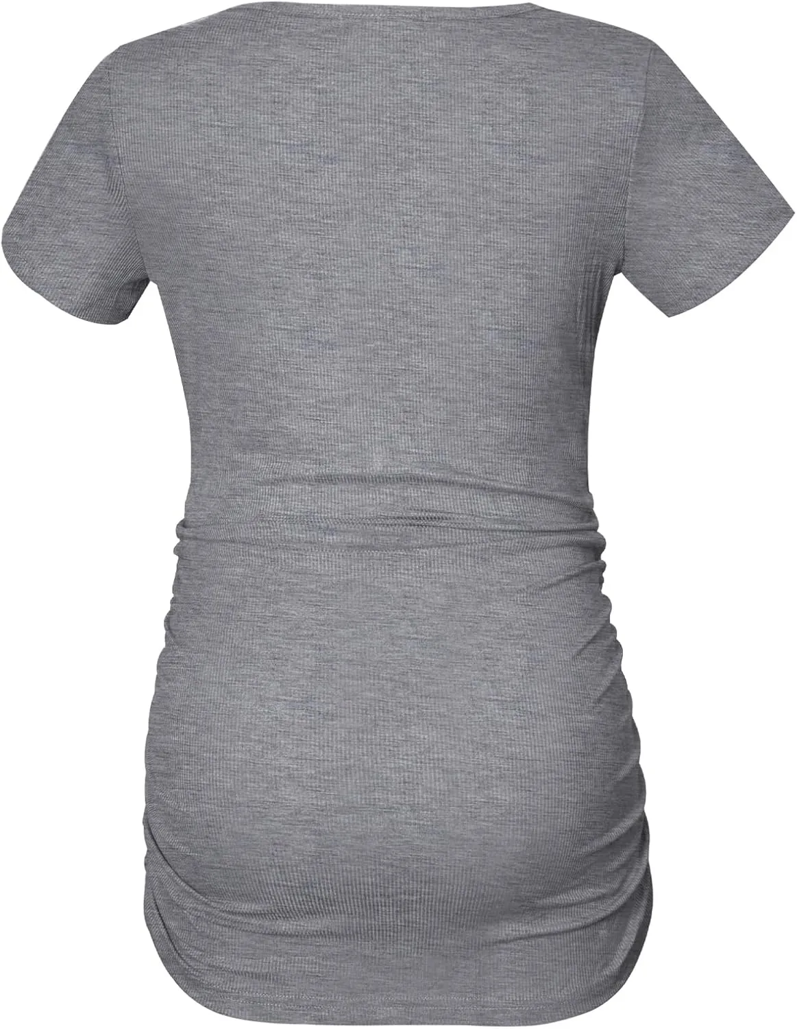 Smallshow Women's Maternity Shirts Ribbed Ruched Pregnancy Clothes Tops 3 Packs