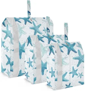 Starfish Blue Packing Cubes for Travel 3 Set Compressible Packing Cubes Luggage Packing Organizers for Luggage