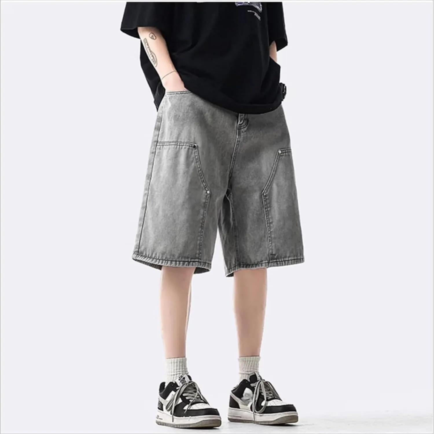 Streetwear Baggy Jorts Summer Y2K Vintage Acid Wash Jean Shorts Fashion