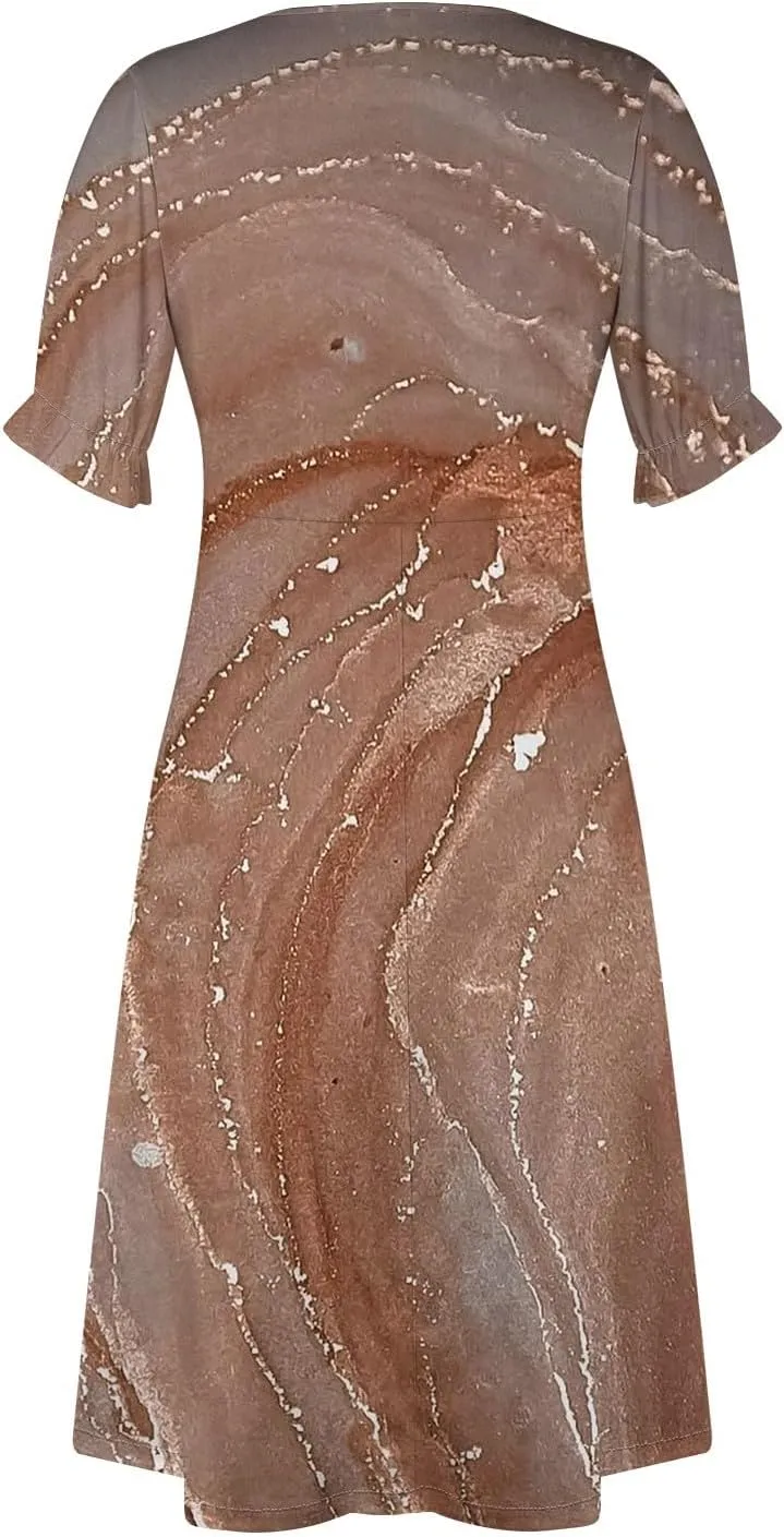 Summer Beach Dresses for Women 2024 Spring Elegant Wrap V Neck Floral Boho Dress Flowy Ruched Hawaiian Maxi Dress