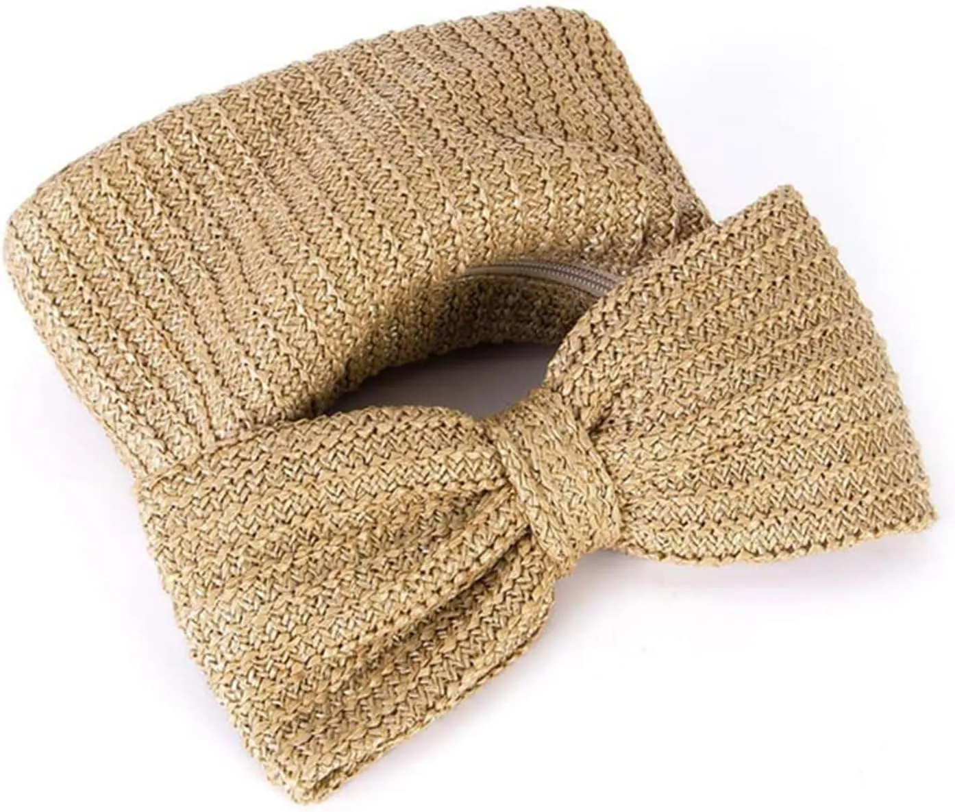 Summer Straw Clutch Purses for Women Handmade Woven Straw Handbags Bow Purse for Beach Vacation Wedding Party