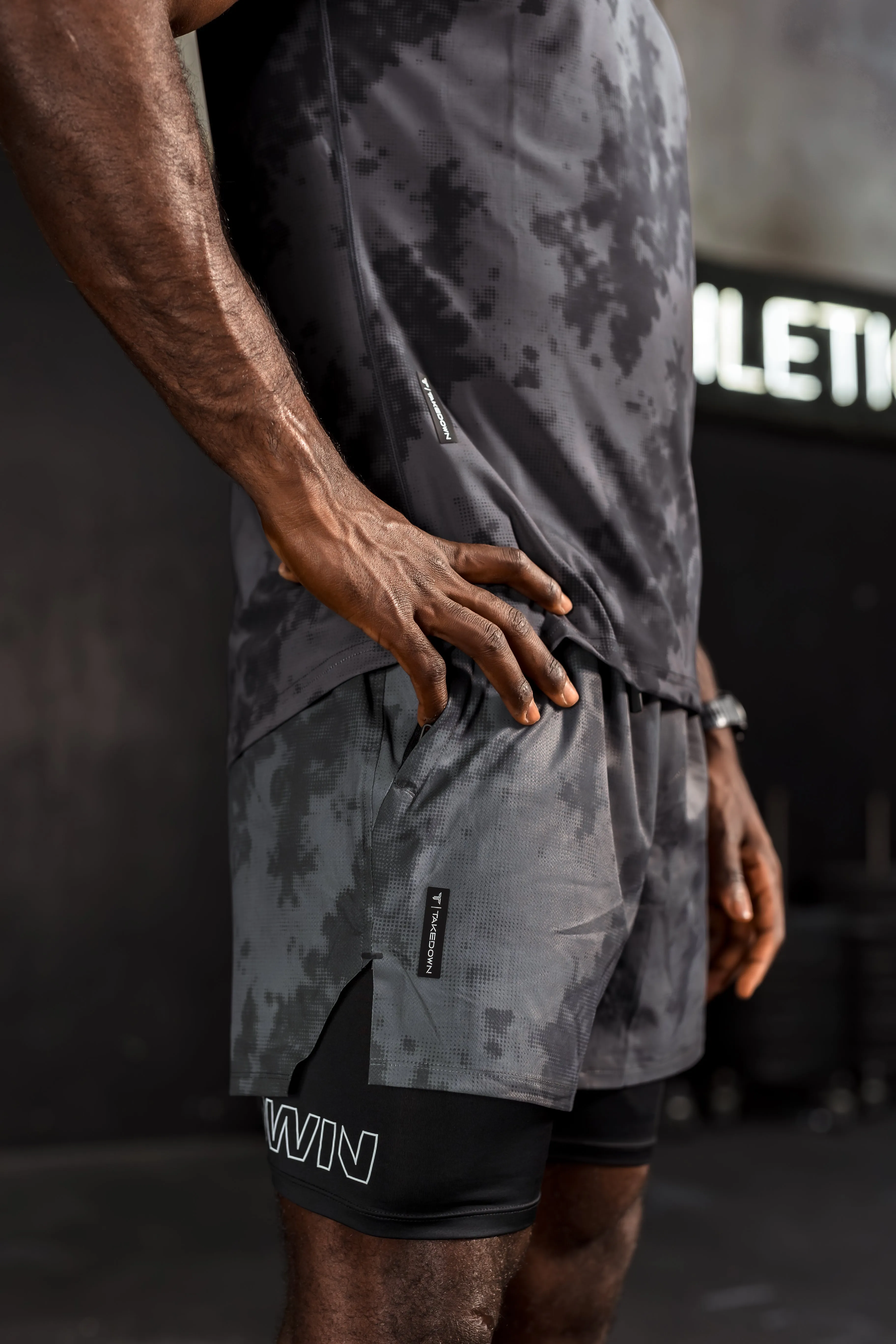 T-Tech Lined Training Shorts (5" Inseam) - Grey Phantom