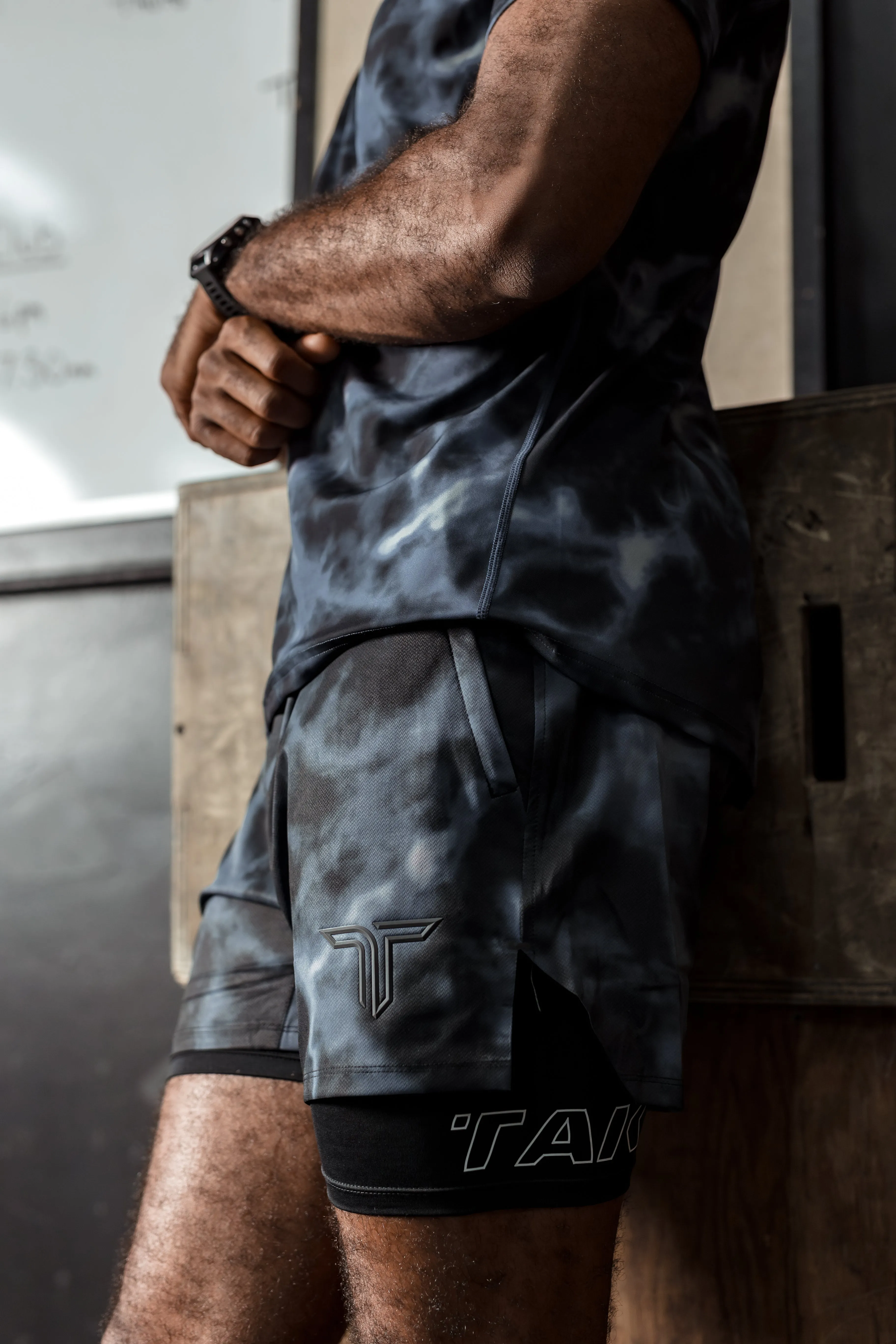 T-Tech Lined Training Shorts (5" Inseam)- Midnight Smoke