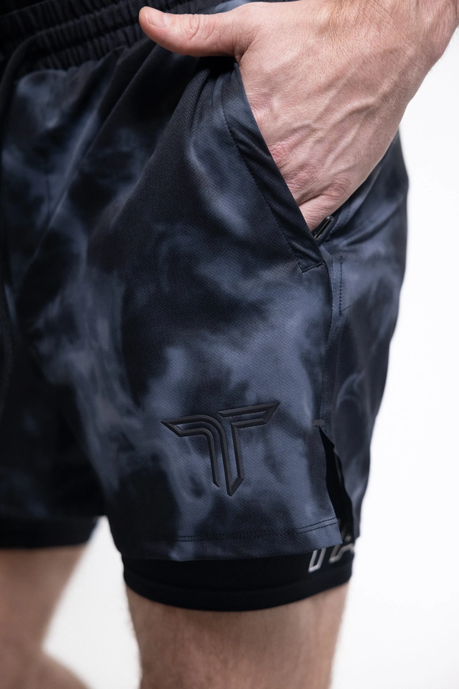 T-Tech Lined Training Shorts (5" Inseam)- Midnight Smoke