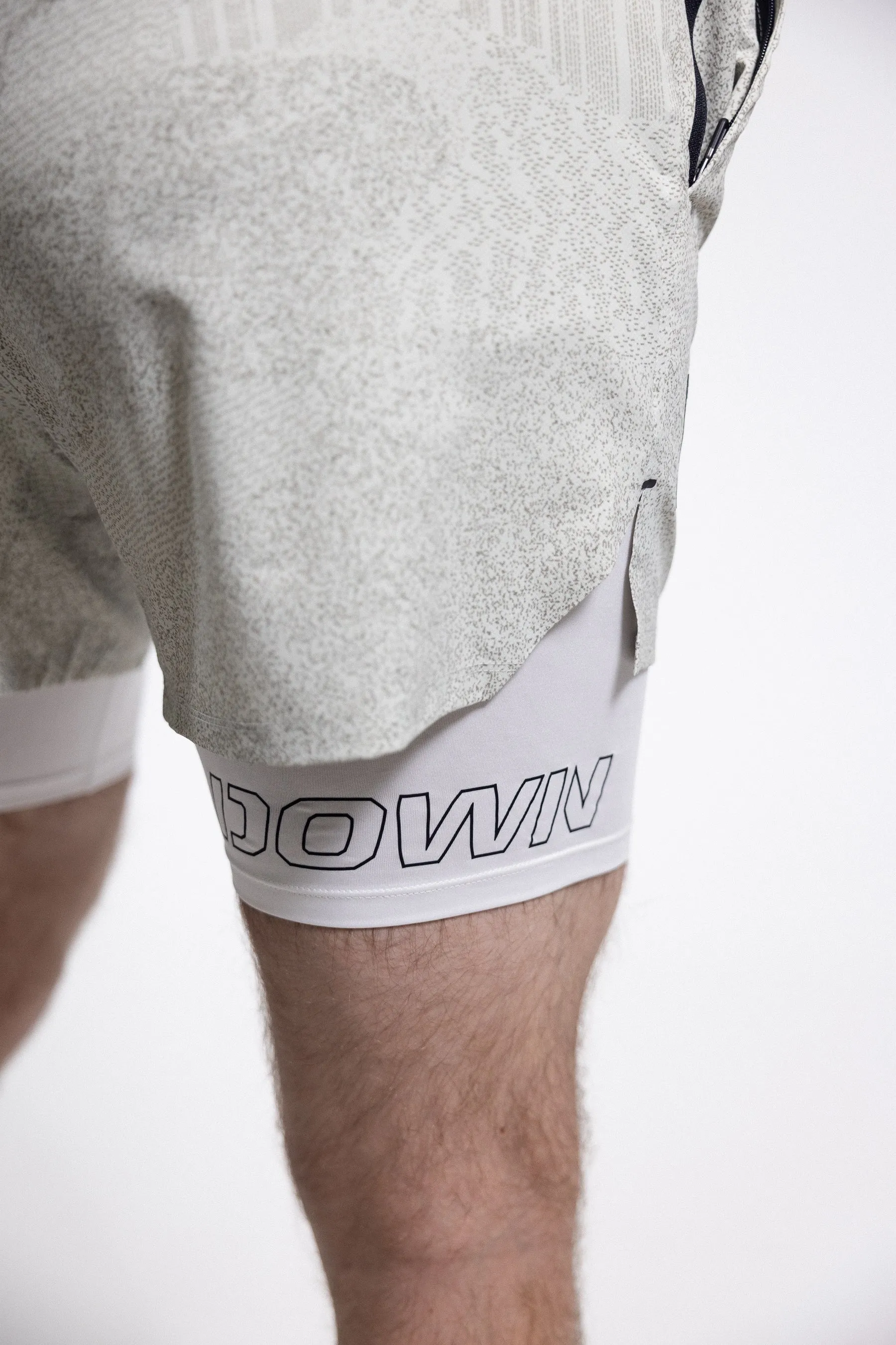 T-Tech Lined Training Shorts (5" Inseam)- White Night Vision