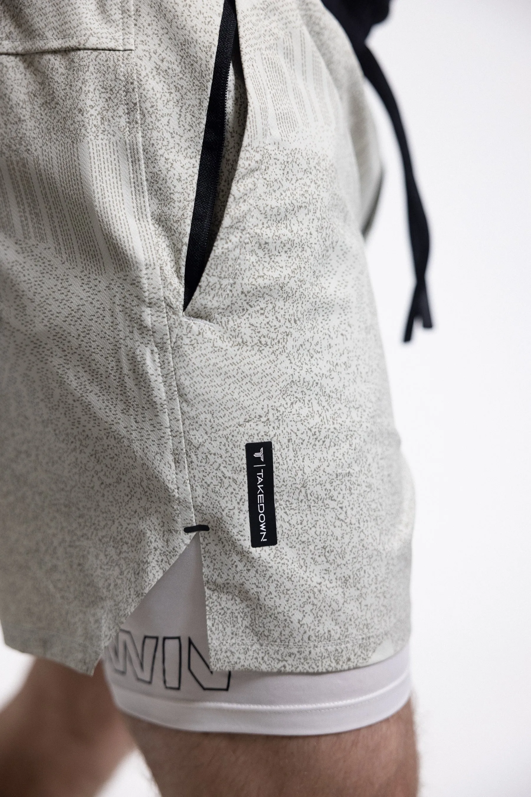 T-Tech Lined Training Shorts (5" Inseam)- White Night Vision