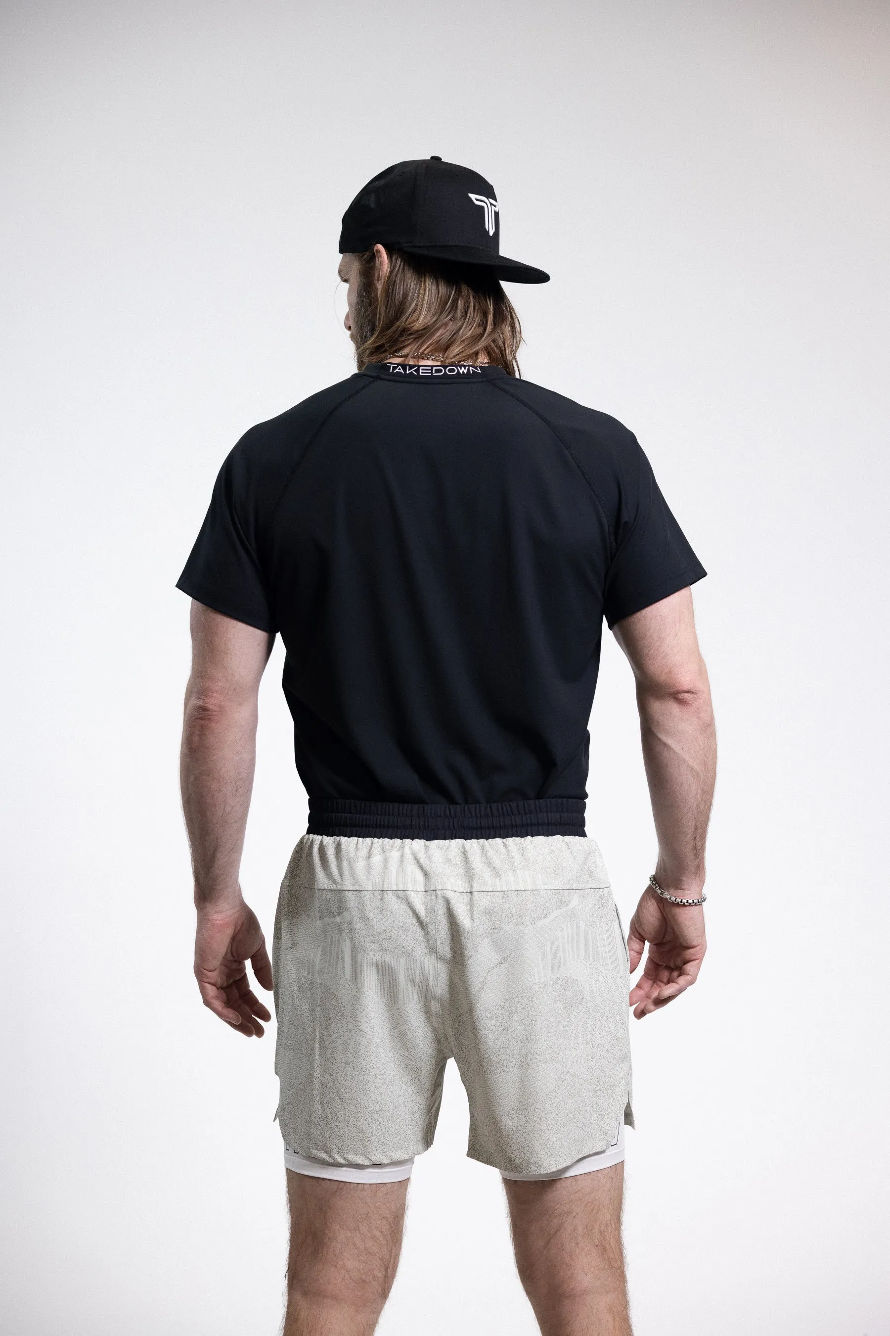 T-Tech Lined Training Shorts (5" Inseam)- White Night Vision