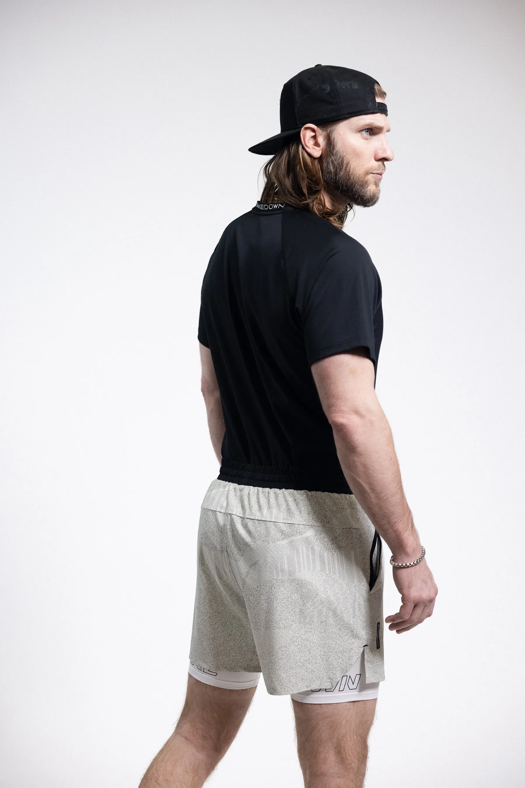 T-Tech Lined Training Shorts (5" Inseam)- White Night Vision