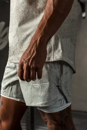 T-Tech Lined Training Shorts (5" Inseam)- White Night Vision