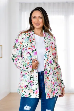 Tammy Linen Blend Blazer in Rose Fleur
