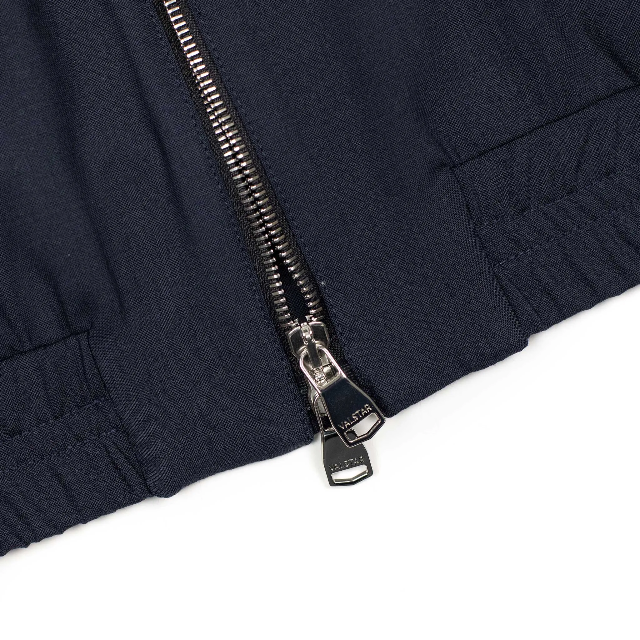 Tazio zip blouson in navy blue stretch virgin wool